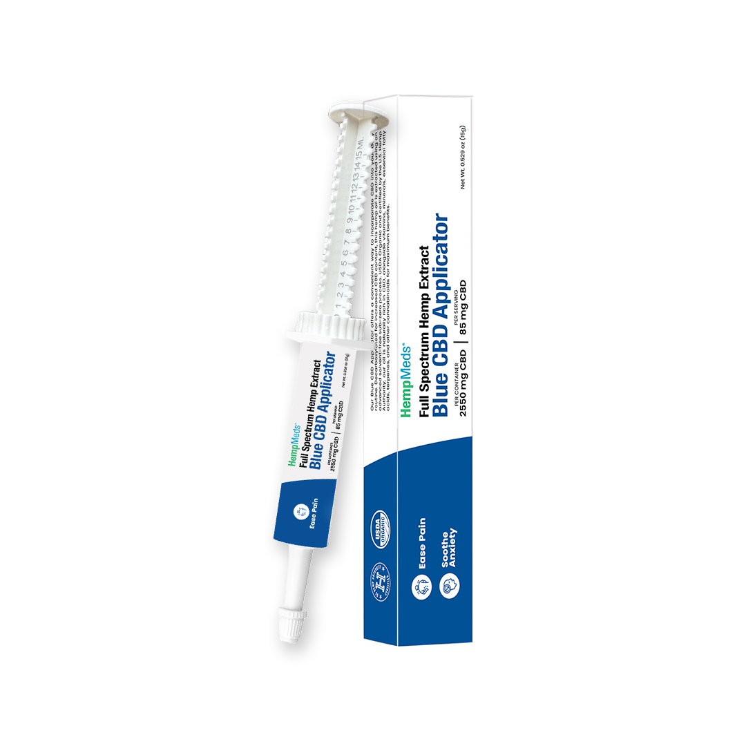 HempMeds RSHO Blue Label decarboxylated CBD oral applicator